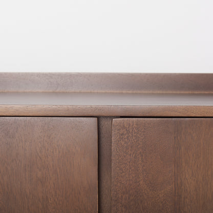 Lillie Medium Brown Wood 4 Door Tray Top Sideboard