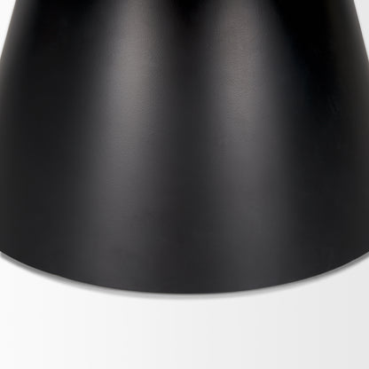 Mitchell 40.0L x 40.0W x 16.0H Black Metal Pedestal Base with Brown Wood Top Coffee Table