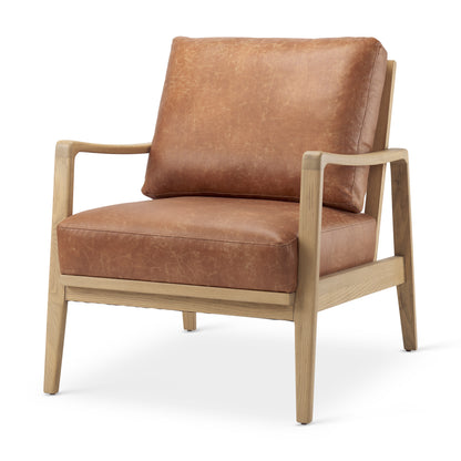 Raeleigh Tan Faux Leather Accent Chair