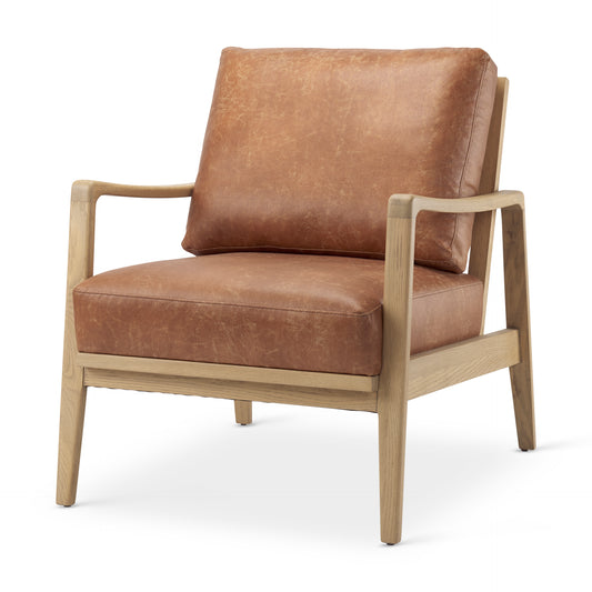 Raeleigh Tan Faux Leather Accent Chair