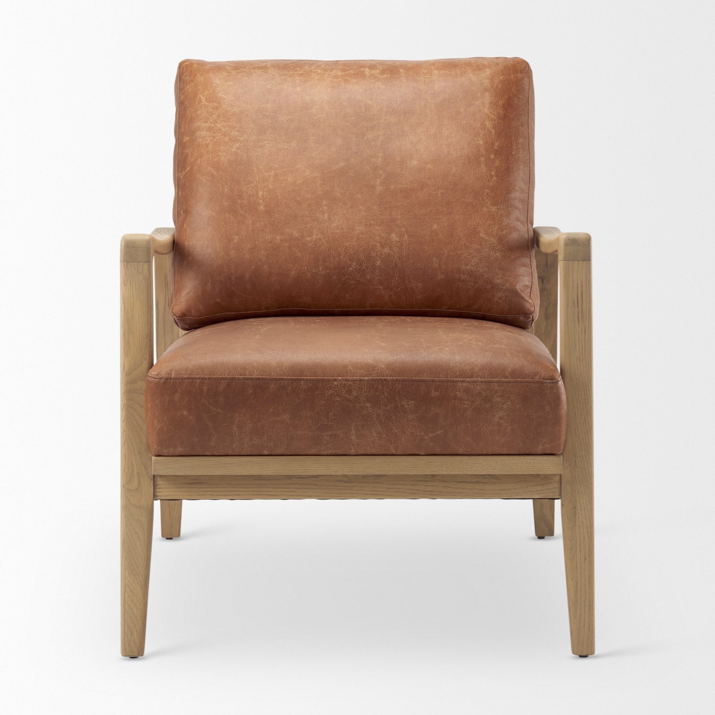 Raeleigh Tan Faux Leather Accent Chair