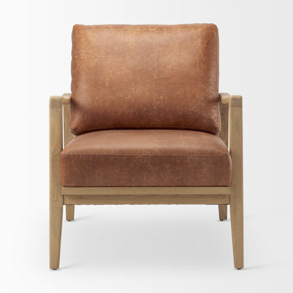 Raeleigh Tan Faux Leather Accent Chair