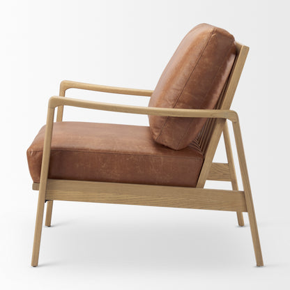 Raeleigh Tan Faux Leather Accent Chair