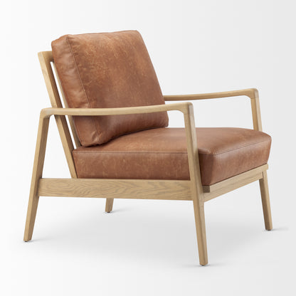 Raeleigh Tan Faux Leather Accent Chair