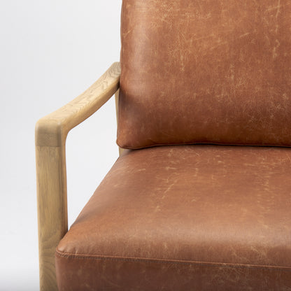 Raeleigh Tan Faux Leather Accent Chair