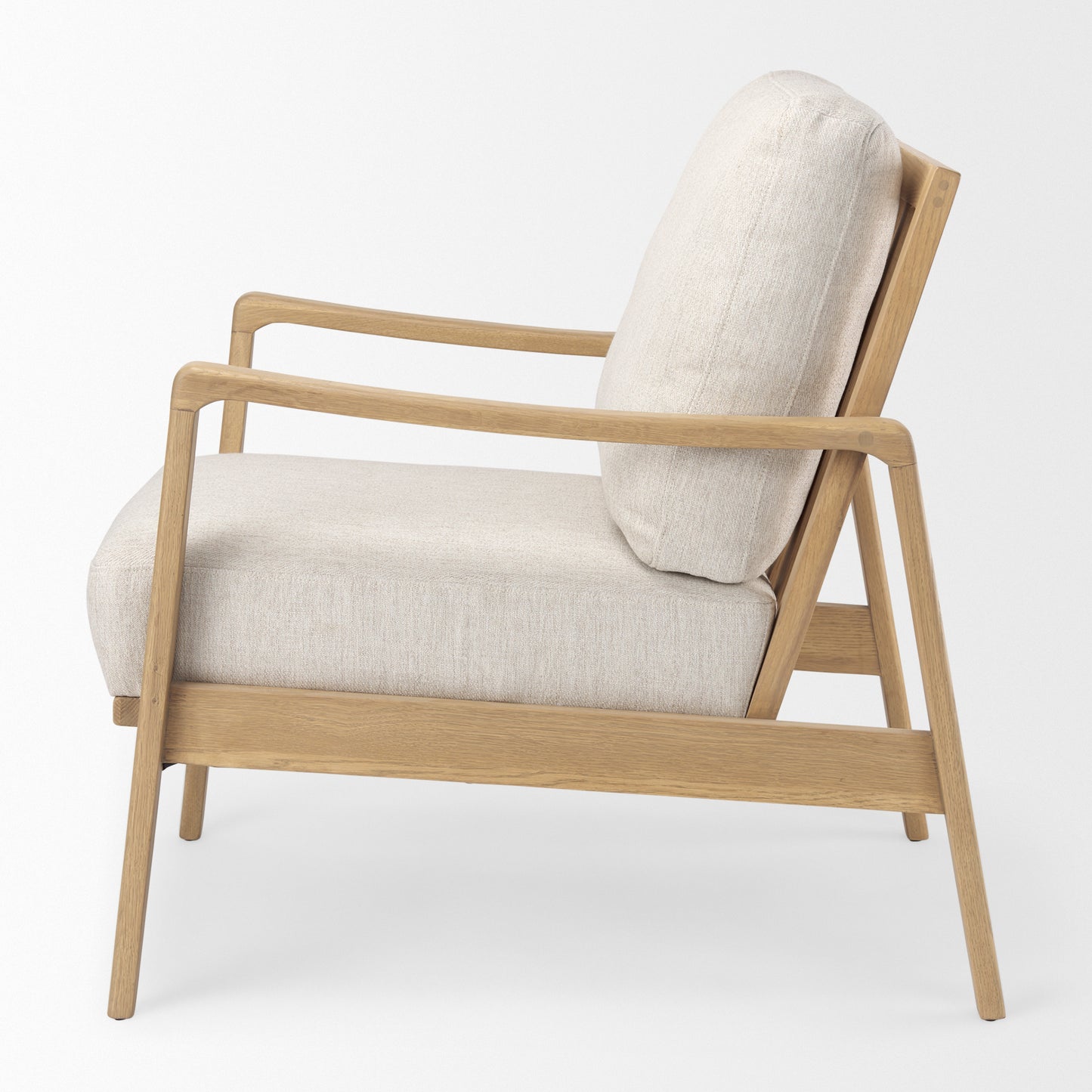 Raeleigh 28.0L x 34.1W x 34.4H Cream Fabric W/Light Brown Wood Accent Chair