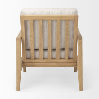 Raeleigh 28.0L x 34.1W x 34.4H Cream Fabric W/Light Brown Wood Accent Chair