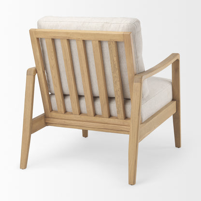 Raeleigh 28.0L x 34.1W x 34.4H Cream Fabric W/Light Brown Wood Accent Chair