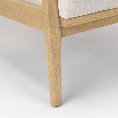 Raeleigh 28.0L x 34.1W x 34.4H Cream Fabric W/Light Brown Wood Accent Chair