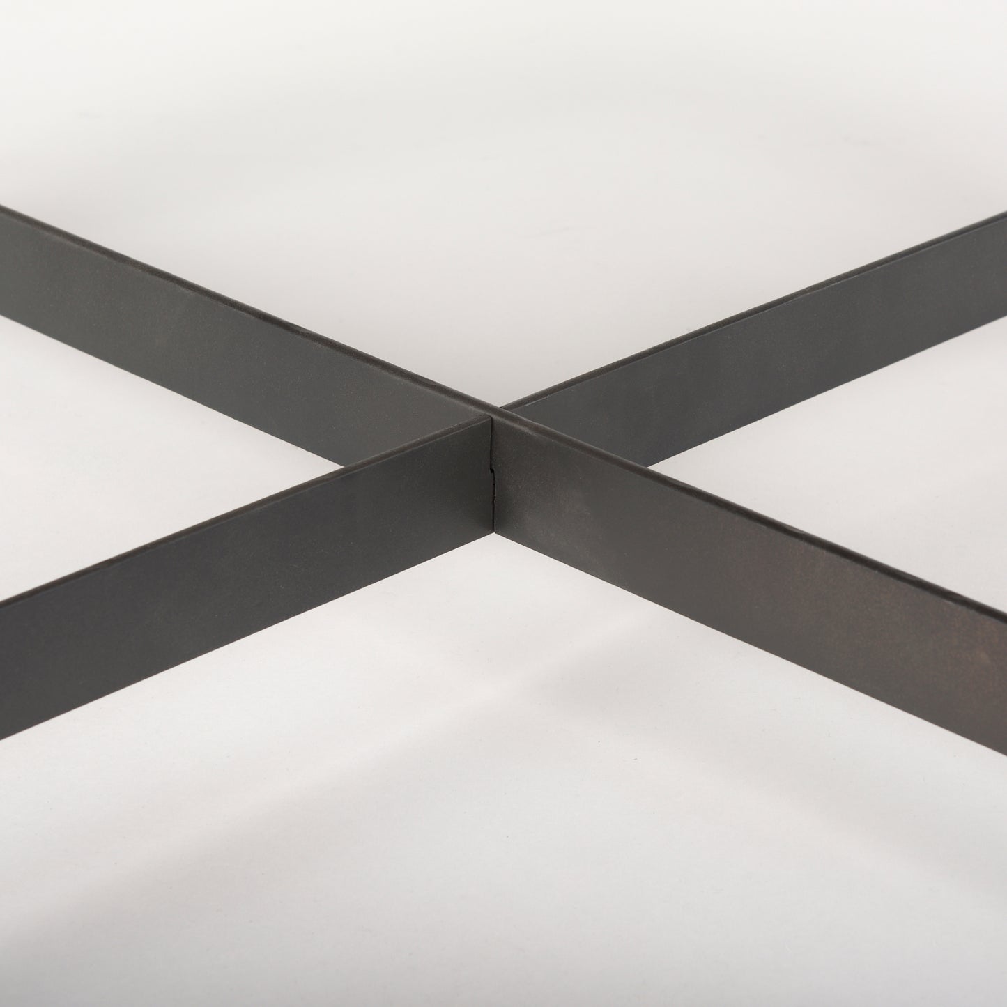 Marquisa 34.25L x 34.25W x 16.5H Small Brown Wood w/ Black Metal Coffee Table