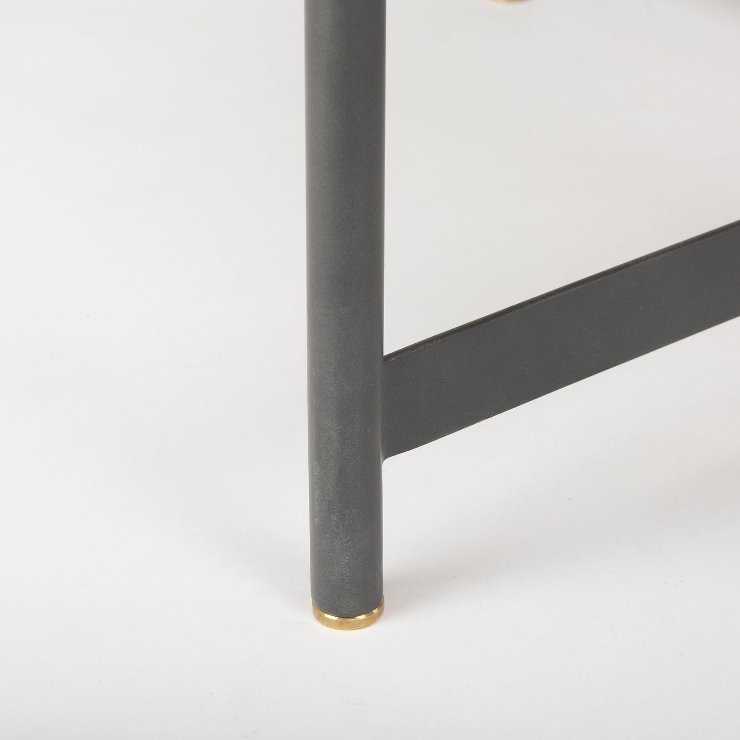 Marquisa 34.25L x 34.25W x 16.5H Small Brown Wood w/ Black Metal Coffee Table