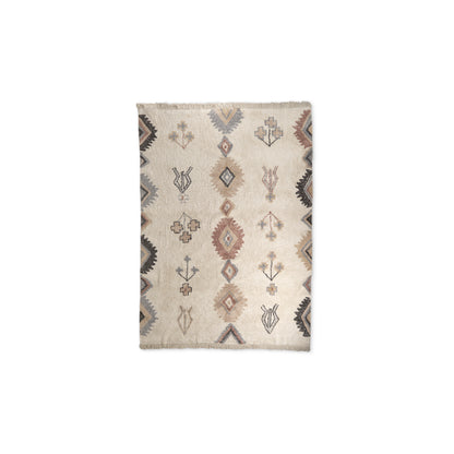 Carla 5x8 Earthy Neutrals Patterned Cotton Area Rug