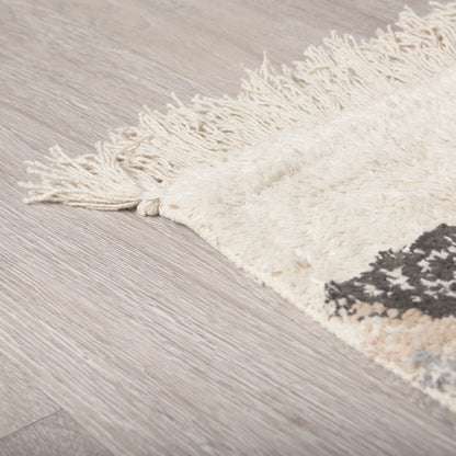 Carla 5x8 Earthy Neutrals Patterned Cotton Area Rug