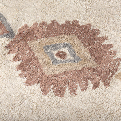 Carla 5x8 Earthy Neutrals Patterned Cotton Area Rug