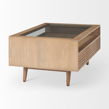 Sable 38.0L x 27.0W x 18.0H Light Brown Wood Coffee Table