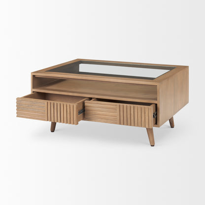 Sable 38.0L x 27.0W x 18.0H Light Brown Wood Coffee Table