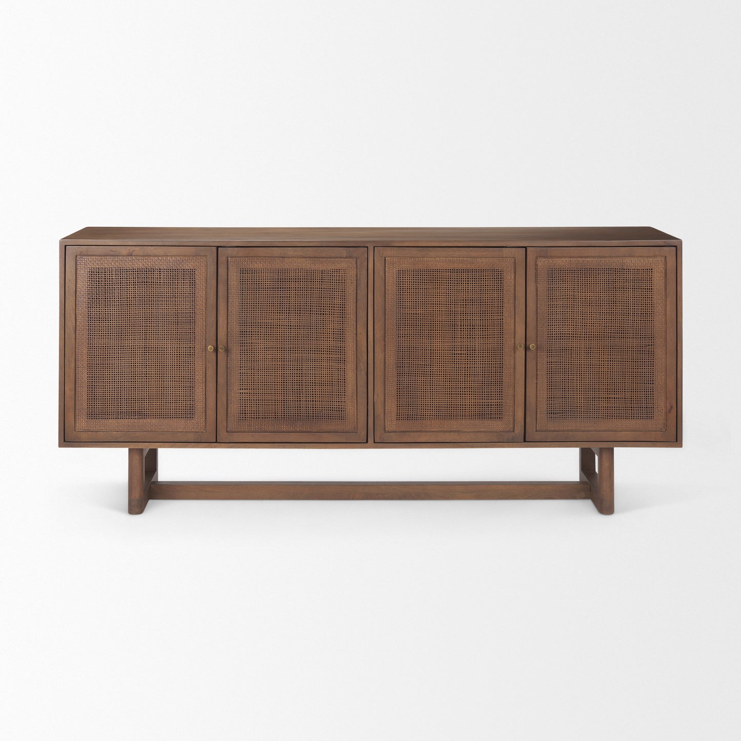Grier Medium Brown Solid Wood W/Cane Sideboard