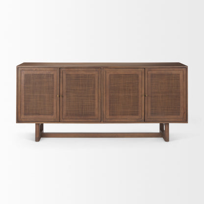 Grier Medium Brown Solid Wood W/Cane Sideboard