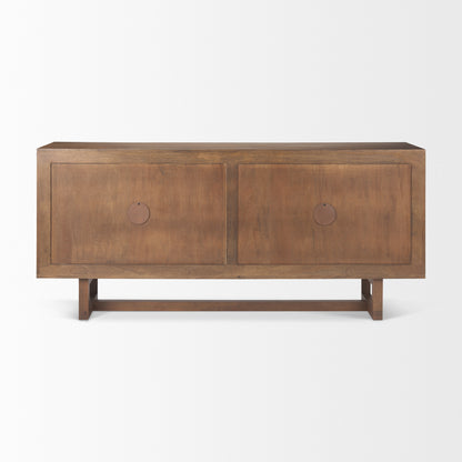 Grier Medium Brown Solid Wood W/Cane Sideboard