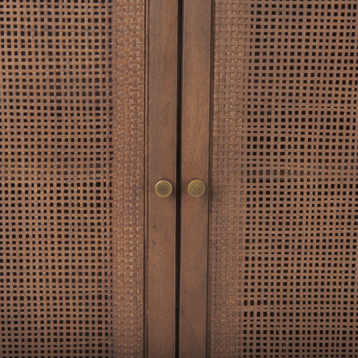 Grier Medium Brown Solid Wood W/Cane Sideboard