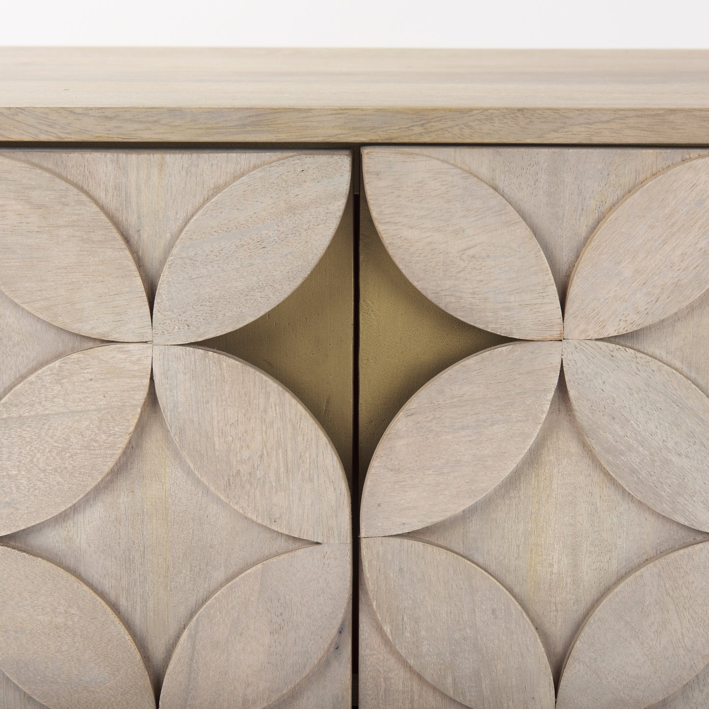 Excelsior 36.0L x 18.0W x 32.5H Light Brown Wood Gold Iron Base Accent Cabinet