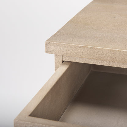 Braxton 33.5L x 18.5W x 31.5H Beige Wood W/Black Accents 2 Door Accent Cabinet