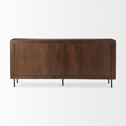 Lance 70.0L x 15.0W x 32.0H Medium Brown Solid Wood Sideboard
