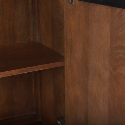 Lance 70.0L x 15.0W x 32.0H Medium Brown Solid Wood Sideboard