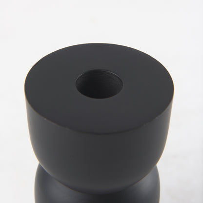 Malta Small Black Metal Candle Holder