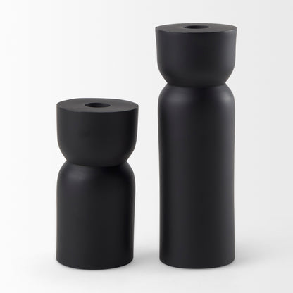 Malta Small Black Metal Candle Holder