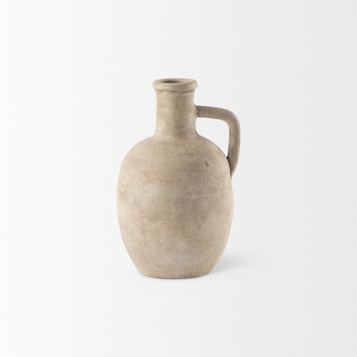 Zenni 5.3L x 5.3W x 9.3H Warm Beige Ceramic Vase
