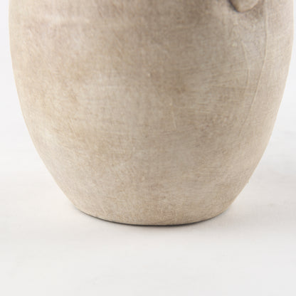 Zenni 5.3L x 5.3W x 9.3H Warm Beige Ceramic Vase