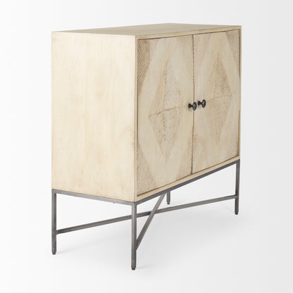 Hogarth 36.0L x 16.0W x 34.0H 2 Door Blonde Wood Accent Cabinet