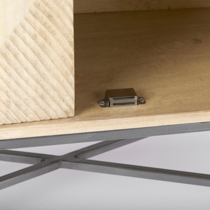 Hogarth 36.0L x 16.0W x 34.0H 2 Door Blonde Wood Accent Cabinet