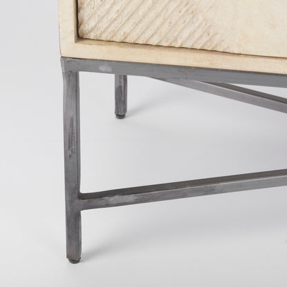 Hogarth 36.0L x 16.0W x 34.0H 2 Door Blonde Wood Accent Cabinet