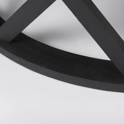 Forsey 28.0L x 45.3W x 18.0H Black Solid Wood Round Coffee Table