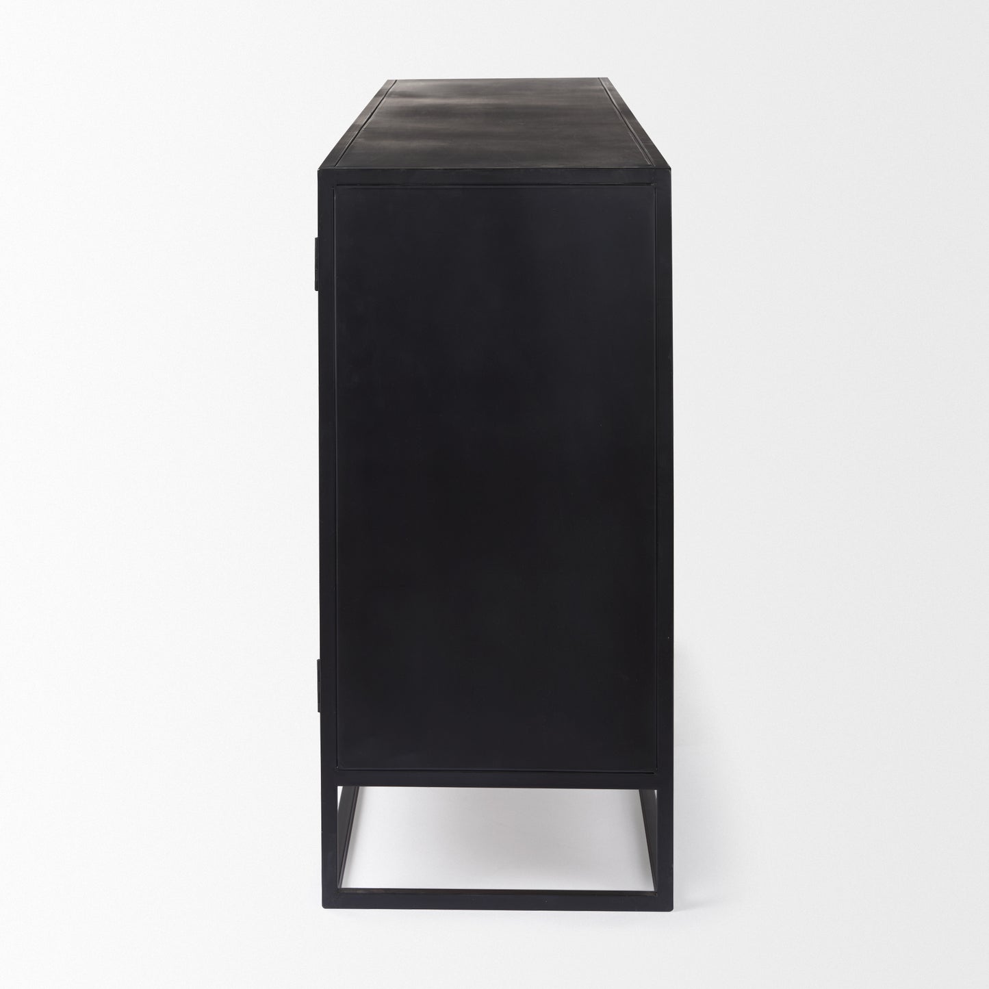 Sloan 80.0L x 17.0W x 36.0H Black Wood W/Black Metal Frame Sideboard