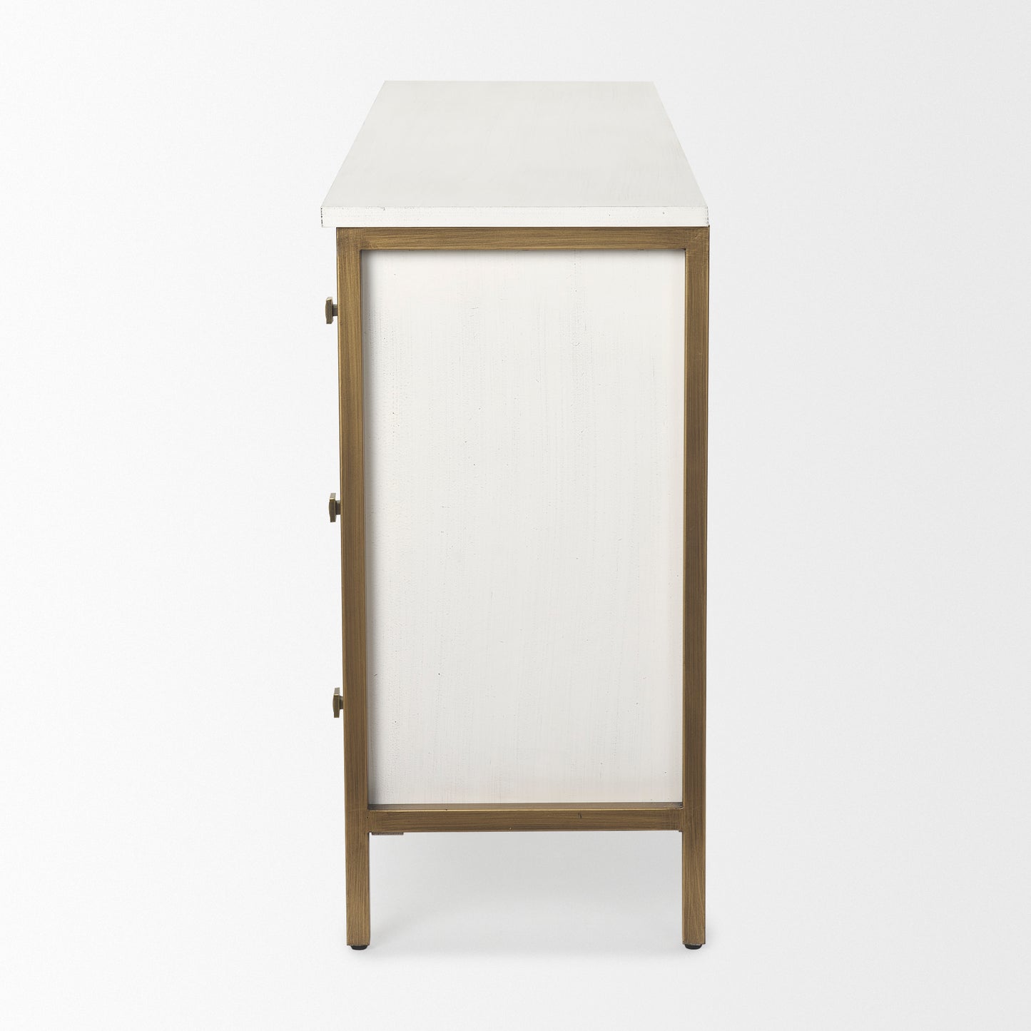 Savannah White Fir Veneer w/ Gold Metal Accents 6-Drawer Sideboard