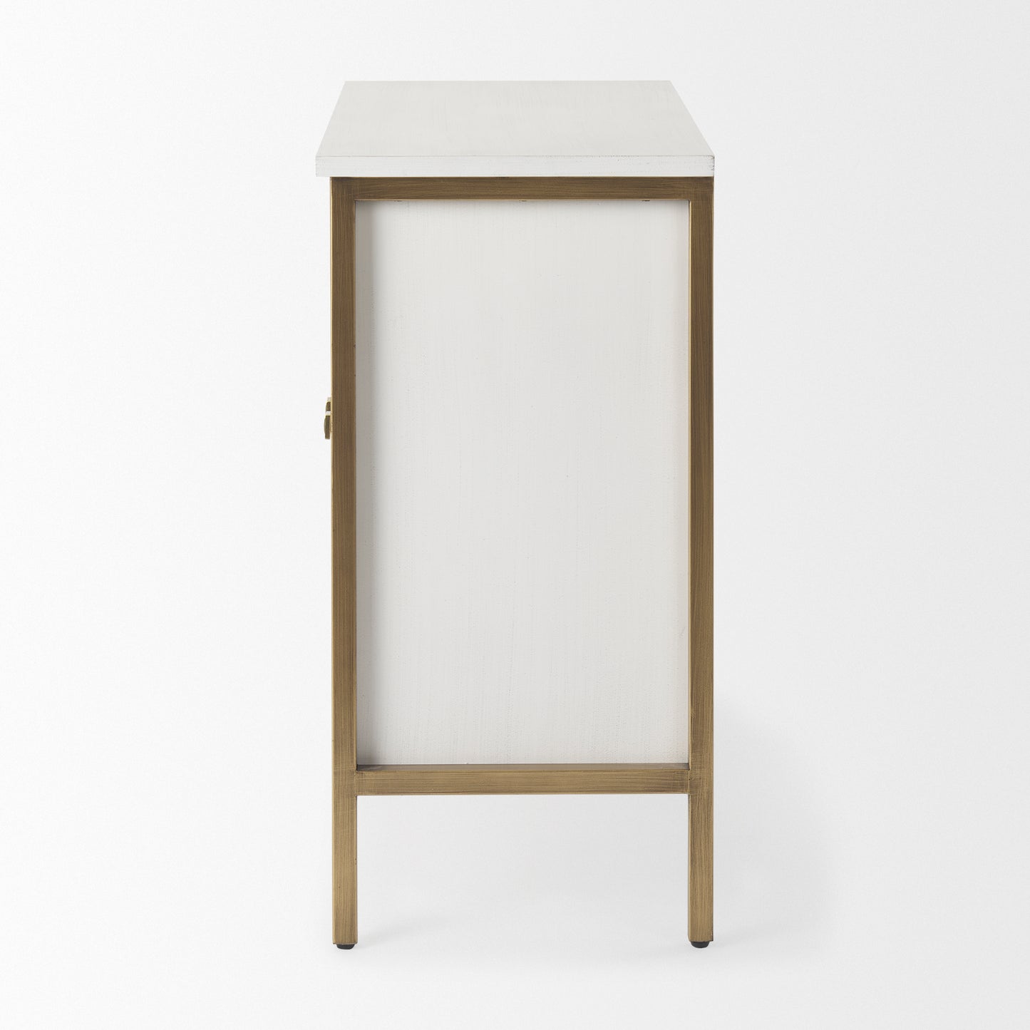 Savannah White Fir Veneer w/ Gold Metal Accent 2-Door Accent Cabinet