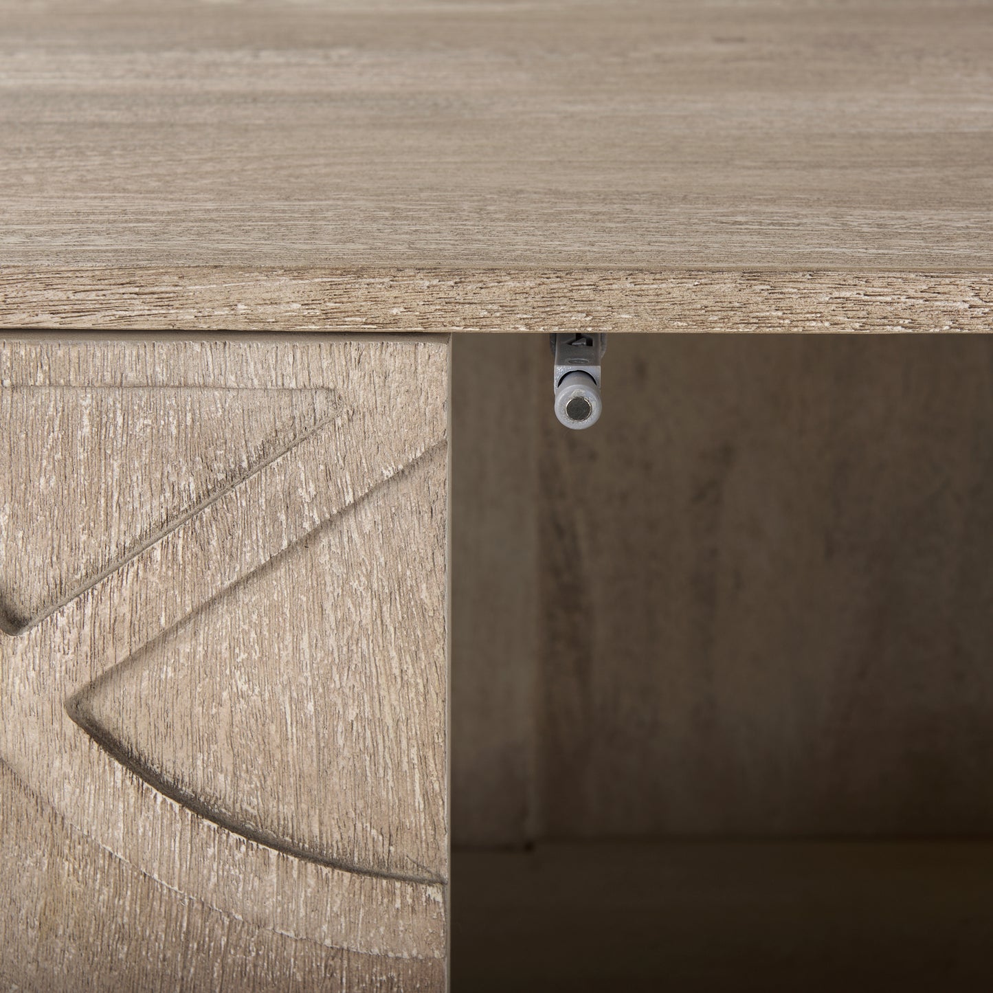 Rivien Brown Solid Wood W/Black Metal Frame 2 Door Accent Cabinet