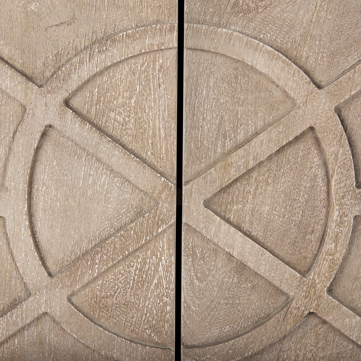 Rivien Brown Solid Wood W/Black Metal Frame 2 Door Accent Cabinet