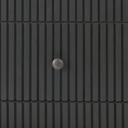 Grace 35.5L x 18.0W x 31.0H Medium Brown Wood W/Black Metal Frame 3 Drawer Accent Cabinet