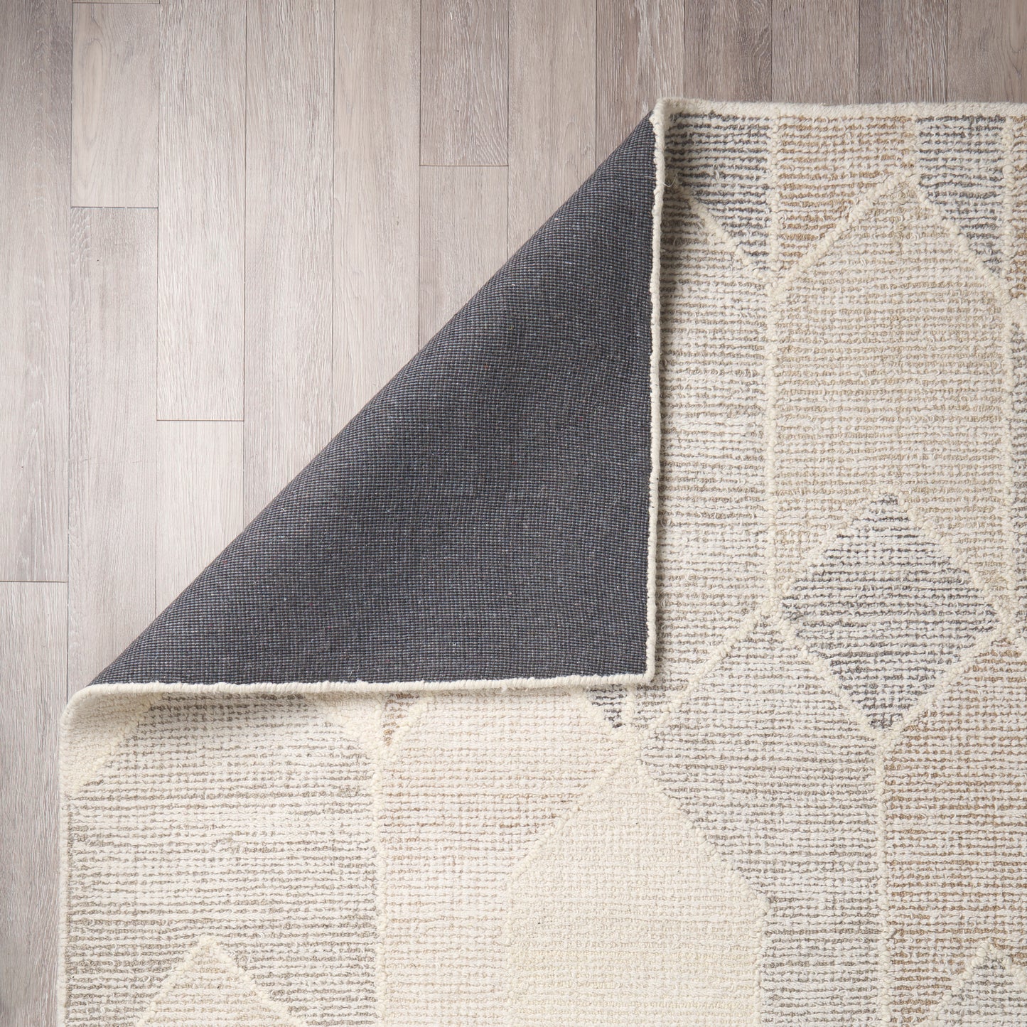 Kolt 5x8 Neutral Geometric Patterned Wool Area Rug