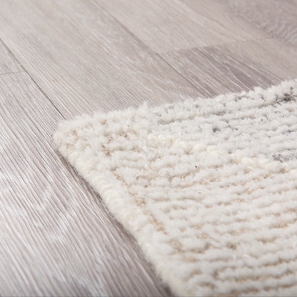 Kolt 5x8 Neutral Geometric Patterned Wool Area Rug