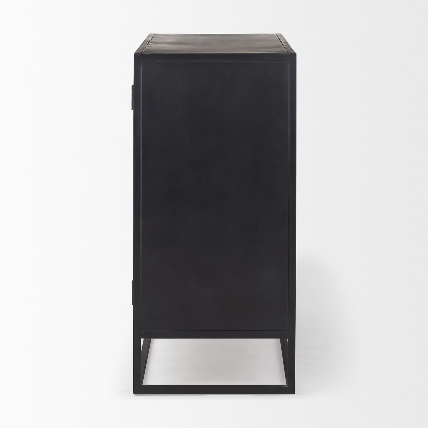 Sloan Black Wood W/Black Metal Frame Accent Cabinet