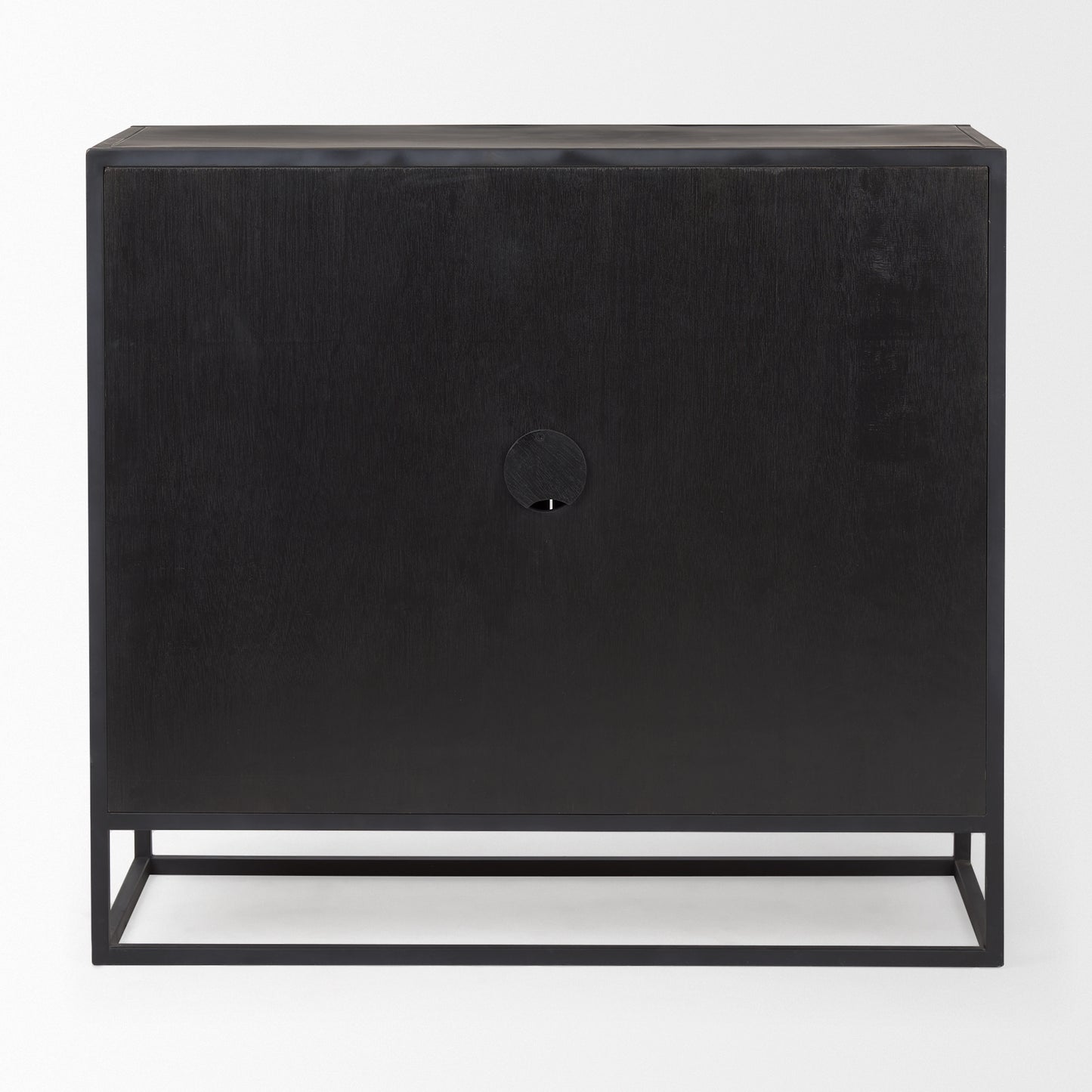 Sloan Black Wood W/Black Metal Frame Accent Cabinet