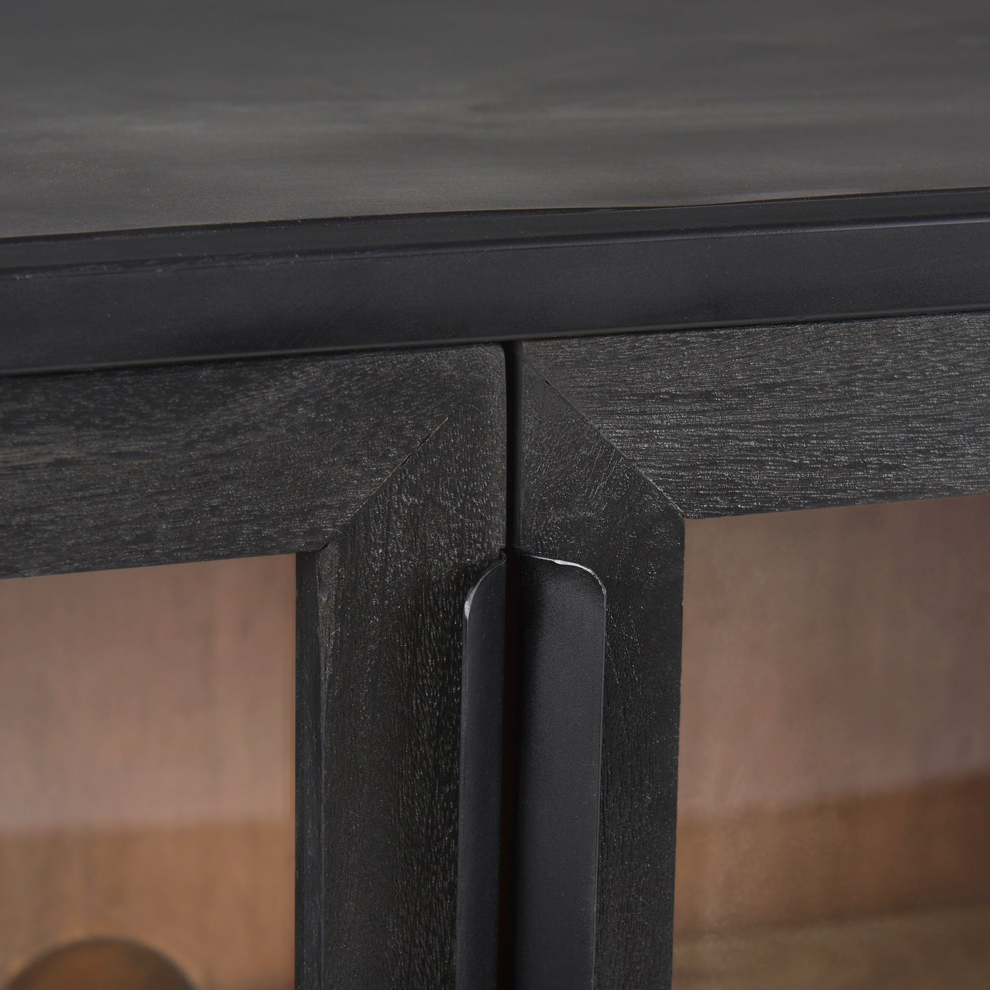 Sloan Black Wood W/Black Metal Frame Accent Cabinet