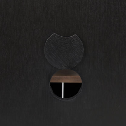 Sloan Black Wood W/Black Metal Frame Accent Cabinet