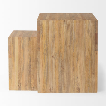 Chloe 20.0L x 20.0W x 24.0H Set of 2 Cottage Wood Nesting Accent Tables