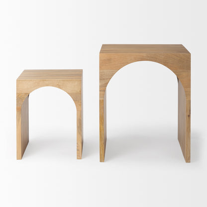 Chloe 20.0L x 20.0W x 24.0H Set of 2 Cottage Wood Nesting Accent Tables
